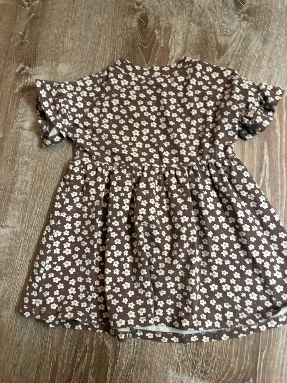 Rylee + Cru Brown Floral Knit Dress with Cream Flowers